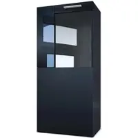 Vladon VITRINE Movie Absetzungen in Schwarz Hochglanz