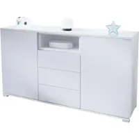Vladon SIDEBOARD Skadu Weiß Hochglanz