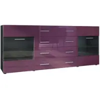 Vladon SIDEBOARD Carlos Brombeer Hochglanz