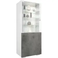 Vladon VITRINE Granada Beton Dunkel Optik
