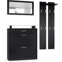 Vladon GARDEROBE Loret Front in Schwarz matt