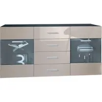 Vladon SIDEBOARD Carlos Sandgrau Hochglanz