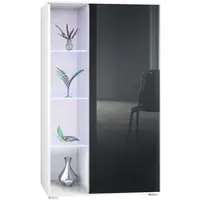 Vladon VITRINE Davos Schwarz Hochglanz