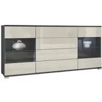 Vladon SIDEBOARD Bari Creme Hochglanz