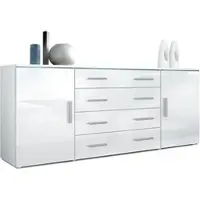 Vladon SIDEBOARD Verona Weiß Hochglanz