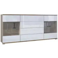 Vladon SIDEBOARD Bari Weiß Hochglanz