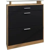 Vladon SCHUHSCHRANK Loret Schwarz matt