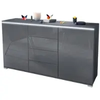 Vladon SIDEBOARD Faro Grau Hochglanz