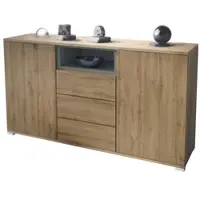 Vladon SIDEBOARD Skadu Graphit Seidenmatt