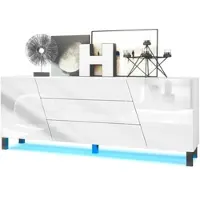 Vladon SIDEBOARD Houston Weiß Hochglanz