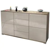 Vladon SIDEBOARD Rova Sandgrau Hochglanz