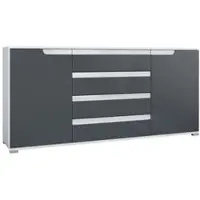 Vladon SIDEBOARD Sylt Anthrazit matt / Weiß Hochglanz