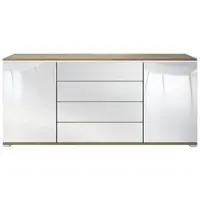 Vladon SIDEBOARD Faro Weiß Hochglanz