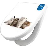 Banjado WC Sitz mit Absenkautomatik D Form Motiv Kaetzchen [TDW3 10015]