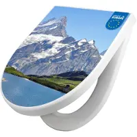 Banjado WC Sitz mit Absenkautomatik D Form Motiv Alpen [TDW3 10089]