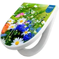 Banjado WC Sitz mit Absenkautomatik D Form Motiv Blumenstrauß [TDW3 10444]