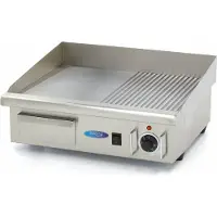 Maxima - Gastro Grillplatte - Halb Gerillt - 55 cm - inkl. Tropfschale