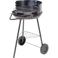 Dynamic24 Metall Holzkohle Grill Rundgrill Grillwagen 70cm Standgrill Gartengrill Garten