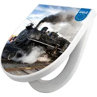 Banjado WC Sitz mit Absenkautomatik D Form Motiv Dampflok [TDW3 10131]