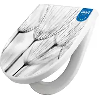 Banjado WC Sitz mit Absenkautomatik D Form Motiv Pusteblumen SW [TDW3 11485]