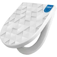 Banjado WC Sitz mit Absenkautomatik D Form Motiv Weisse Dreiecke [TDW3 12495]