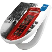 Banjado WC Sitz mit Absenkautomatik D Form Motiv London Red Telephone [TDW3 10077]