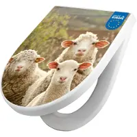 Banjado WC Sitz mit Absenkautomatik D Form Motiv Schaffamilie [TDW3 10473]