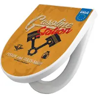 Banjado WC Sitz mit Absenkautomatik D Form Motiv Gasoline Station [TDW3 11147]