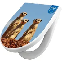 Banjado WC Sitz mit Absenkautomatik D Form Motiv Erdmännchenfamilie [TDW3 10297]
