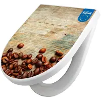 Banjado WC Sitz mit Absenkautomatik D Form Motiv Kaffeebohnen [TDW3 11698]
