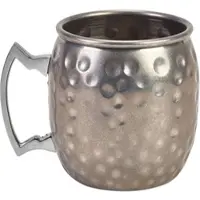 Genware Moscow Mule Becher, Vintage Edelstahl gehämmert - 400ml"