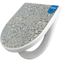 Banjado WC Sitz mit Absenkautomatik D Form Motiv Blaues Ornament [TDW3 10917]