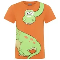 Kidsworld T-Shirt "Mit großem Druck: GREEN DINO" Kurzarm, Basic-Passform, bedruckt, Rundhalsausschnitt