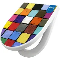 Banjado WC Sitz mit Absenkautomatik D Form Motiv Bunte Kreide [TDW3 10185]