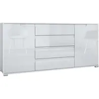 Vladon SIDEBOARD Sylt Weiß Hochglanz