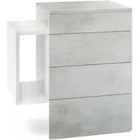 Vladon NACHTTISCH Queens Front in Beton Oxid Optik