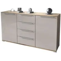 Vladon SIDEBOARD Linio Sandgrau Hochglanz