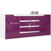 Vladon SIDEBOARD Sintra Brombeer Hochglanz / Weiß Hochglanz