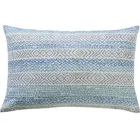 Erwin Müller Jacquard, Baumwollmischung, Gewebt Kissenbezug in blau-grau | Gr.: 50 x 50 cm