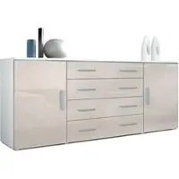 Vladon SIDEBOARD Verona Sandgrau Hochglanz
