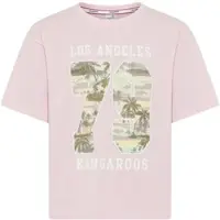 Kangaroos T-Shirt "Locker geschnittenes Shirt mit Palmenprint" lässige Passform, Kurzarm, bedruckt, aus Baumwolle