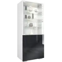 Vladon VITRINE Granada Schwarz Hochglanz