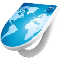 Banjado WC Sitz mit Absenkautomatik D Form Motiv Weltkarte [TDW3 10196]
