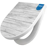 Banjado WC Sitz mit Absenkautomatik D Form Motiv Weiß Gebeizt [TDW3 11291]