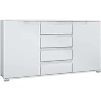 Vladon SIDEBOARD Sylt Weiß matt / Weiß Hochglanz