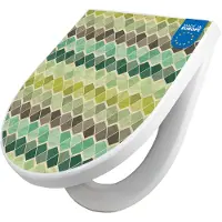 Banjado WC Sitz mit Absenkautomatik D Form Motiv Vier Farben Grün [TDW3 10792]