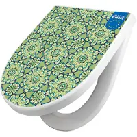 Banjado WC Sitz mit Absenkautomatik D Form Motiv Kaleidoscop Grün [TDW3 11169]