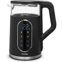Huslog Elektrischer Wasserkocher mit Temperaturanzeige Glas 1,7L 2200W Touchpane