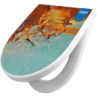 Banjado WC Sitz mit Absenkautomatik D Form Motiv Rost und Blau [TDW3 12600]