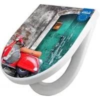 Banjado WC Sitz mit Absenkautomatik D Form Motiv Italienischer Roller [TDW3 10071]
